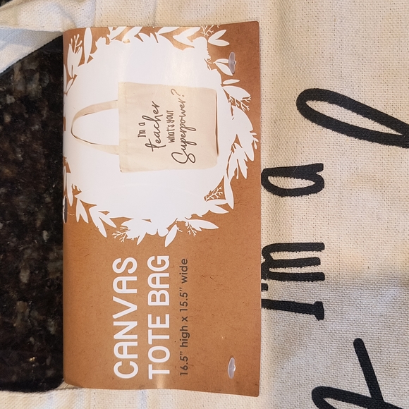 NWT Teacher's Canvas Tote Bag - Picture 2 of 3